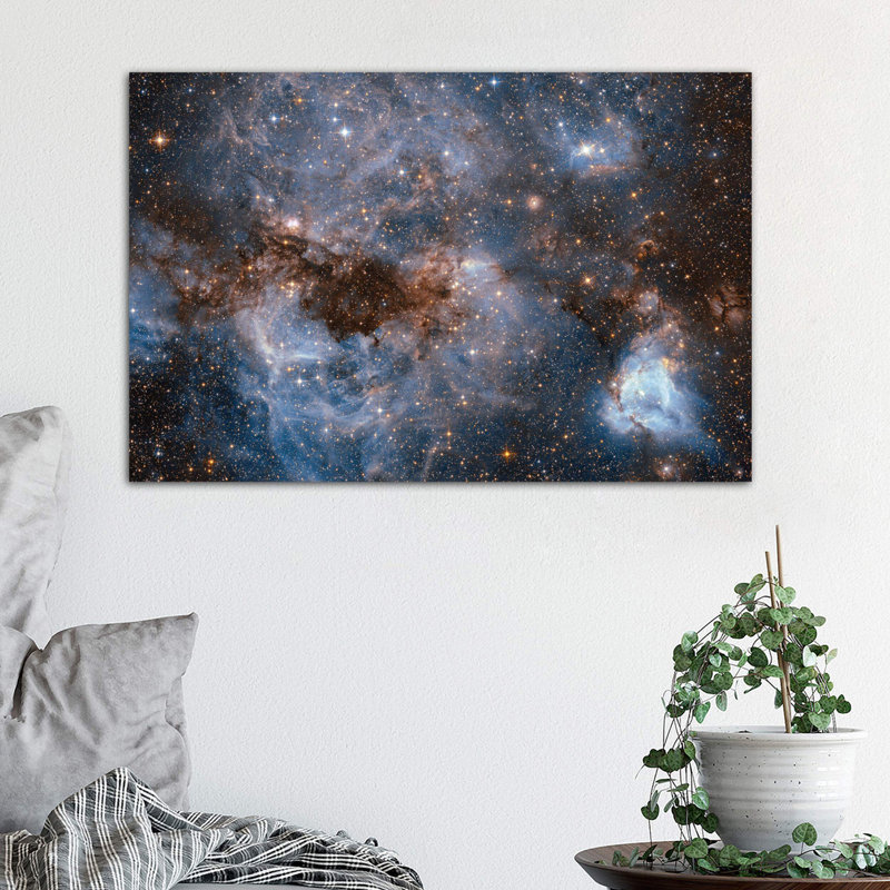 Maelstrom of Glowing Gas and Dark Dust, Papillon Nebula, N159 1 Piece Wrapped Canvas Wall Art