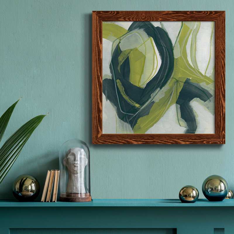 Toile encadrée Verdigris Motion IV-Premium - prête à être accrochée, H 35,5 po x l 35,5 po x P 1,5 po, Noyer