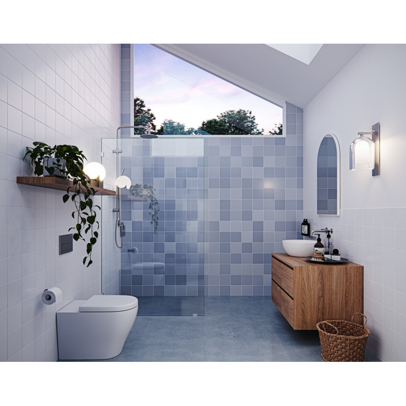 Vela 43 in. x 78 in. Fully Frameless Single Fixed Shower Panel, Brushed Nickel