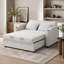 Canapé-lit convertible 61,6 po en chenille convertible moderne avec dossier réglable, 2 coussins, porte-gobelets, ports USB pour salon, appartement (ancien SKU: WF307725AAK), blanc gris
