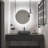 DEJIN 14'' Matte Black Glass Rectangular Bathroom Sink with Faucet