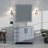 Distressed Grey Bath Vanity 36 In. W X 22 In. D, Right Offset And Cultured Marble Top-117978757