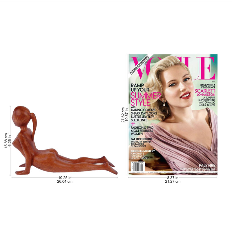 Cobra Yoga Pose Wood Statuette