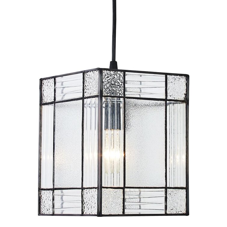 22cm H x 17cm W Glass Square Pendant Shade ( Screw On ) in Clear