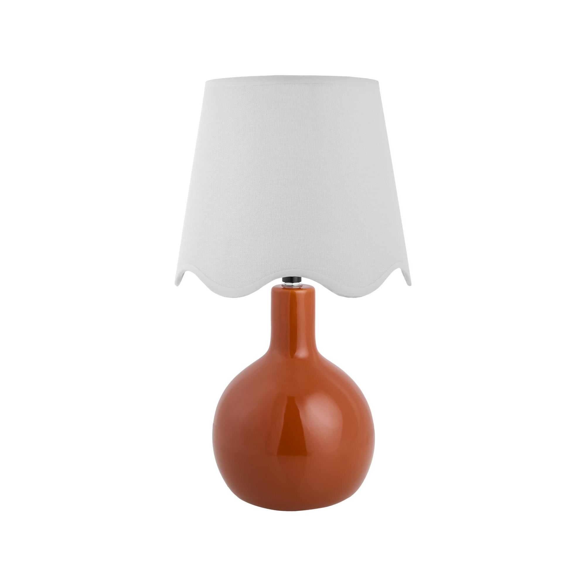 Maura Accent Table Lamp, White, Orange, 15"H x 9"W x 9"D