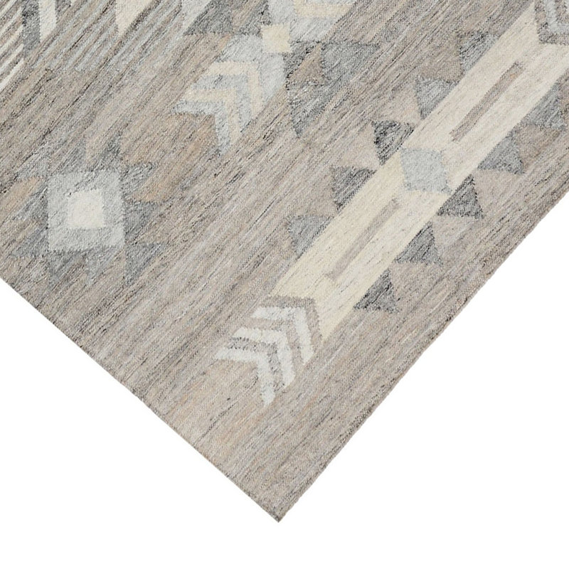 Tapis gris multicolore tissé à la main Alepna, Rectangle 2 pi x 3 pi
