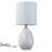 19in. Gradient Blue Ceramic Table Lamp With White Linen Shade And Brushed Nickel Lamp Neck-588476661