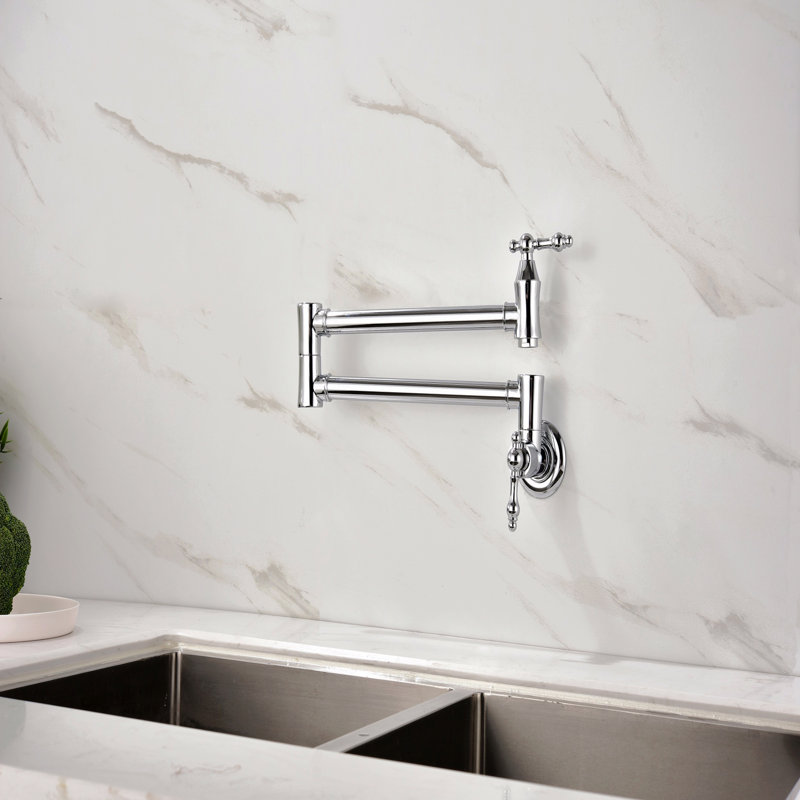 Robinet remplisseur de pot mural, Chrome chrome