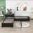 Divyanshi Twin Size L-shaped Platform Bed with Trundle and Drawers-1115803469