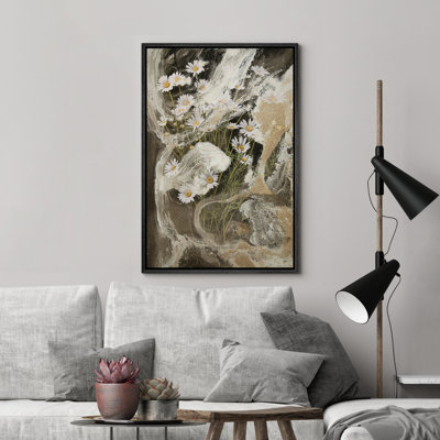 Reproduction d'art sur toile encadrée, "Green Daisy Flowers"