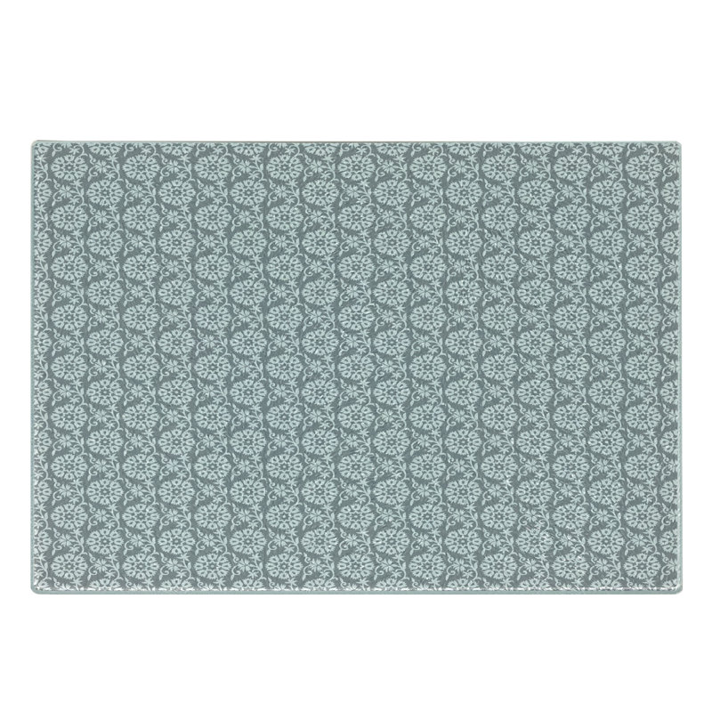Planche à découper en verre trempé gris et blanc Ambesonne