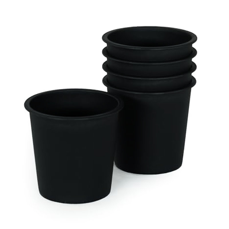 Pot de plante de chambre de bébé noir de 5 po - Pots de jardin en plastique avec drainage., 4.69" H x 4.86" W x 5.12" D