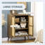 Buffet avec portes en rotin, brun