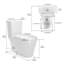 Toilette allongée en céramique, 1,1 / 1,6, blanche, confortable, siège à fermeture en douceur, et blanc allongé T036wt, hauteur confortable,
