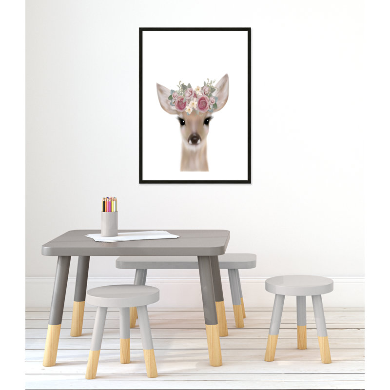 Décoration murale pour enfants, H 35,5 po x l 25,5 po x P 1,19 po, Cadre boîte à grain de bois noir