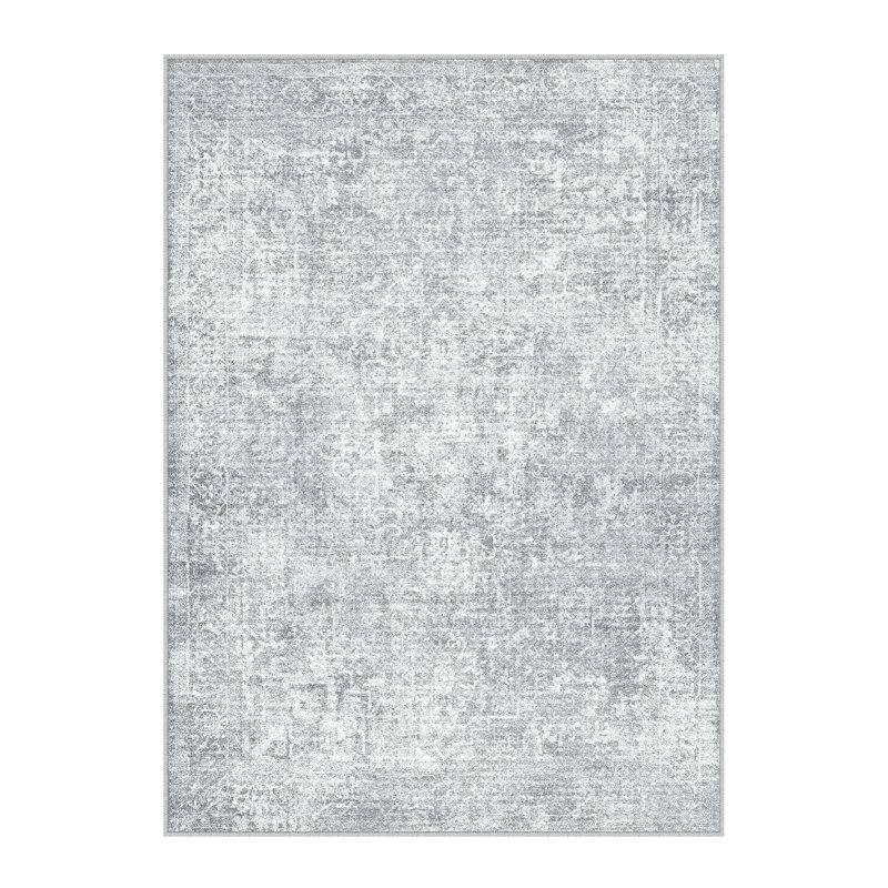 Ladonya Versatile Elegance Machine Washable Area in Light Gray, Rectangle 3' x 5'