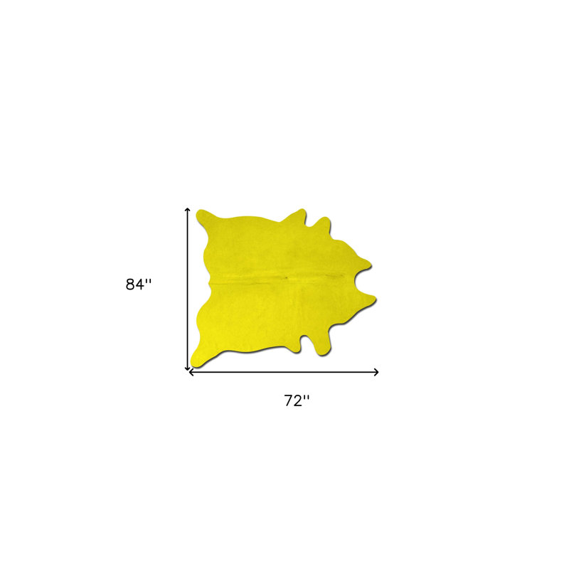 72" X 84" Yellow Cowhide - Rug