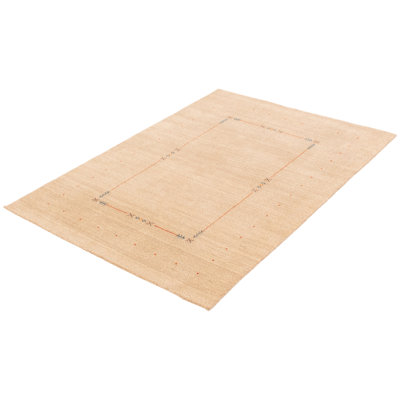 Tapis oriental en laine noué à la main brun clair Fredda