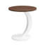 2 tables basses ovales et rondes blanches pour l'espace de vie principal, grande table 47,24 po, petite structure métallique 19,69 po, facile à assembler