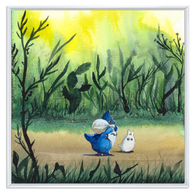 Caricature de personnages dans la forêt - reproduction d'art sur toile traditionnelle