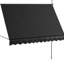 Auvent rétractable pour terrasse, 118 po avec conception et protection, pour porche, fenêtre, porte, auvent réglable noir,