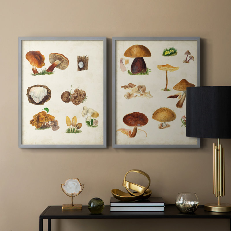 Reproduction encadrée de champignon I-Premium - prêt à être accroché - aucun clou requis - aucun clou requis, Vert