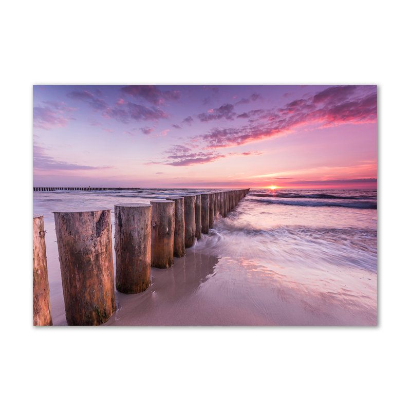Wooden Breakwater - No Frame Print on Canvas
