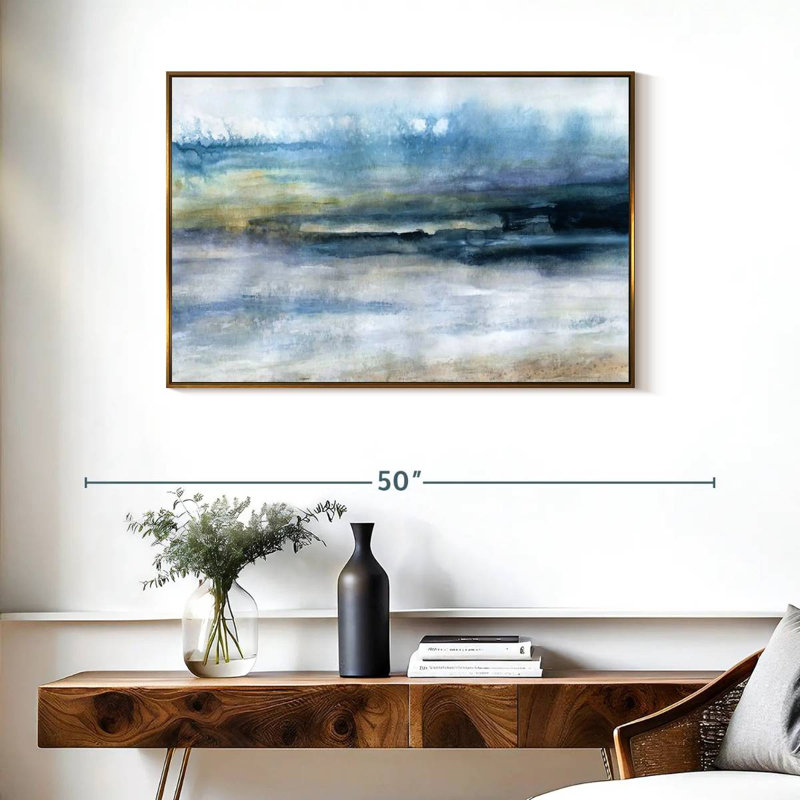 Vent et eau II, Cadre flottant doré, 37 po x 25 po