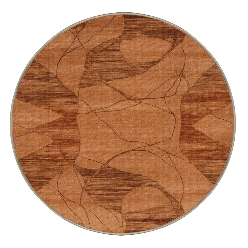 Tapis rose lavable à la machine, Rond 4 pi