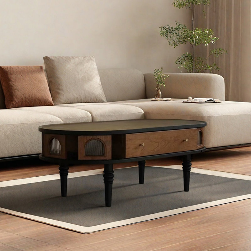 Table basse Ash avec tiroir et rangement