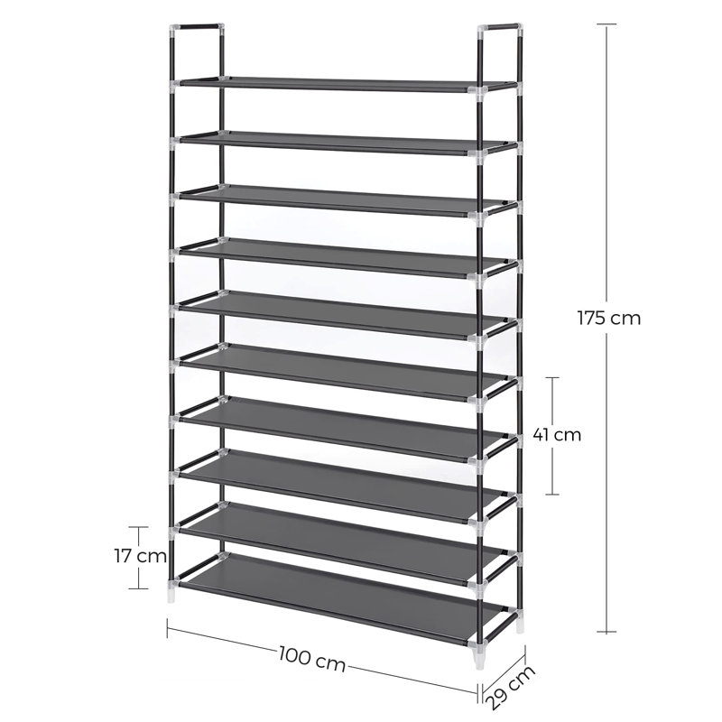 40 Pair Shoe Rack, Black