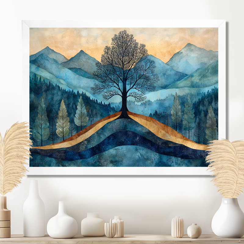 Impression sur toile Genievieve Mountain Forest Pine Tree Roots III - Mountains, H 12 po x l 20 po, Blanc