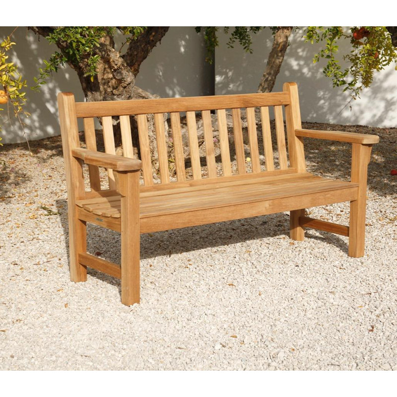 London Outdoor Teak Bench, 35" H x 63" W x 25" D