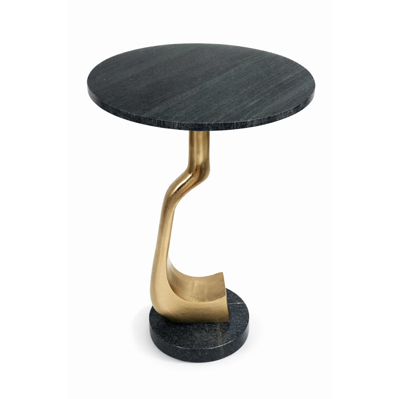 Black Marble Sculptural Accent Table