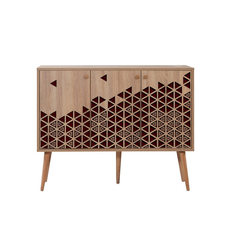 Aerith 90cm Sideboard, Brown/Red