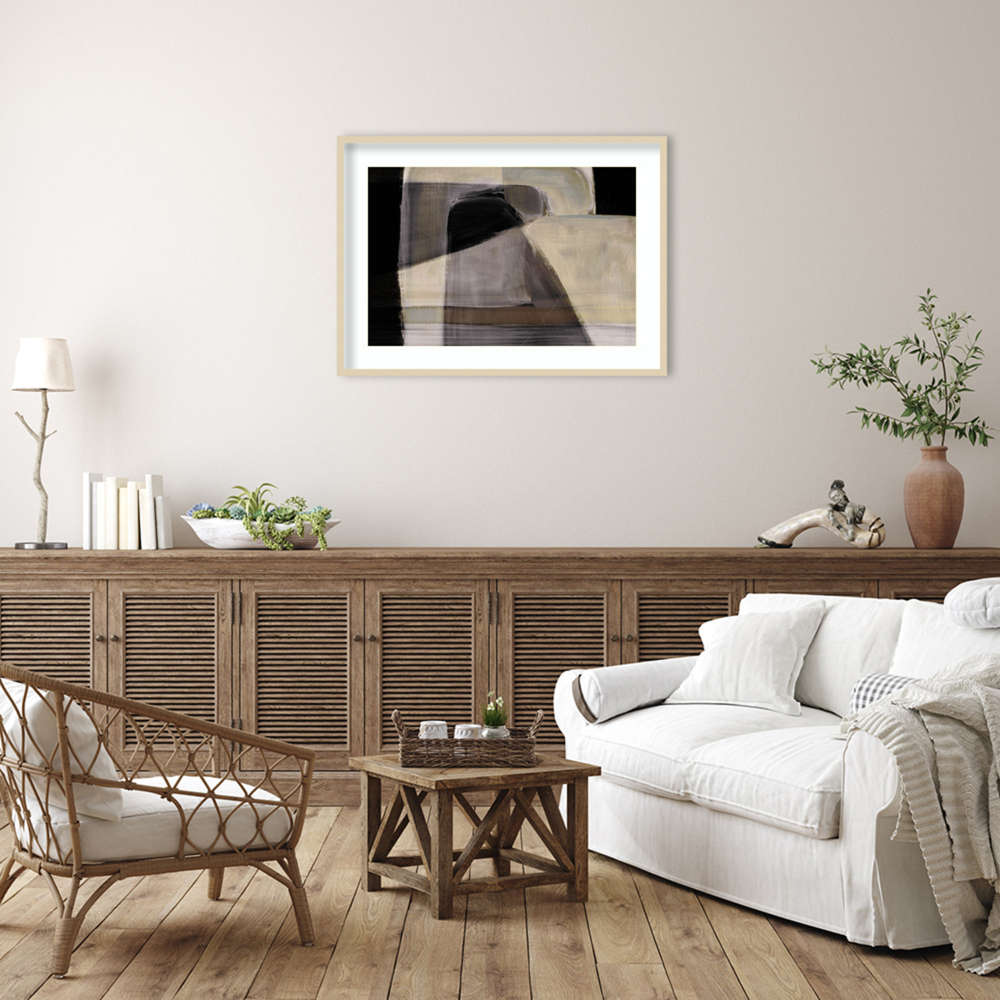 Moods by Dan Hobday Wood Framed Wall Art Print, Brown, 30" H x 41" W