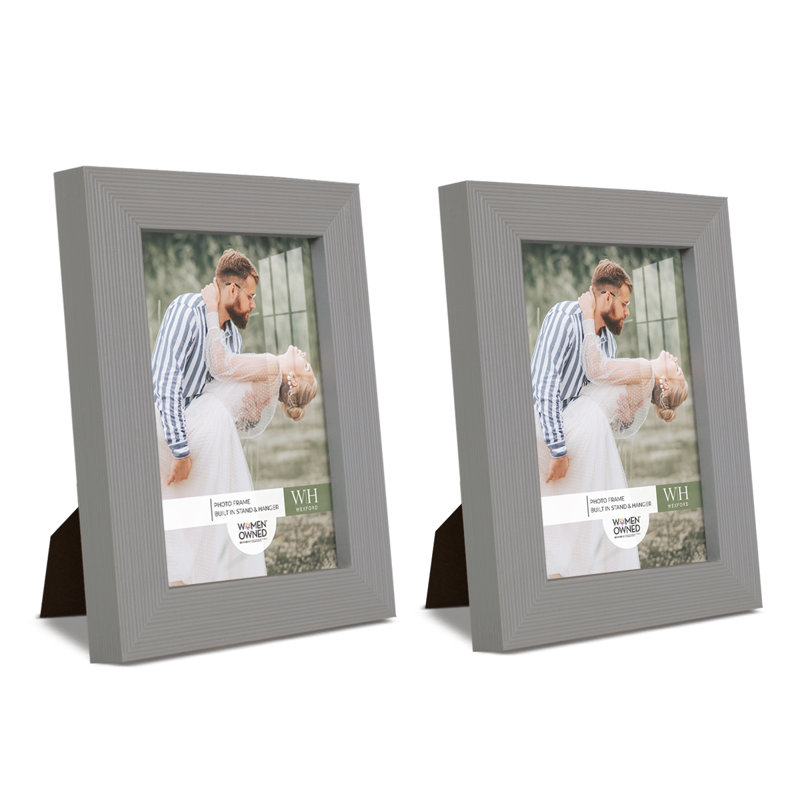 Gray 8" x 10" Real Wood Picture Frame Set