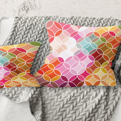Coussin décoratif à imprimé géométrique de style rétro moderne II