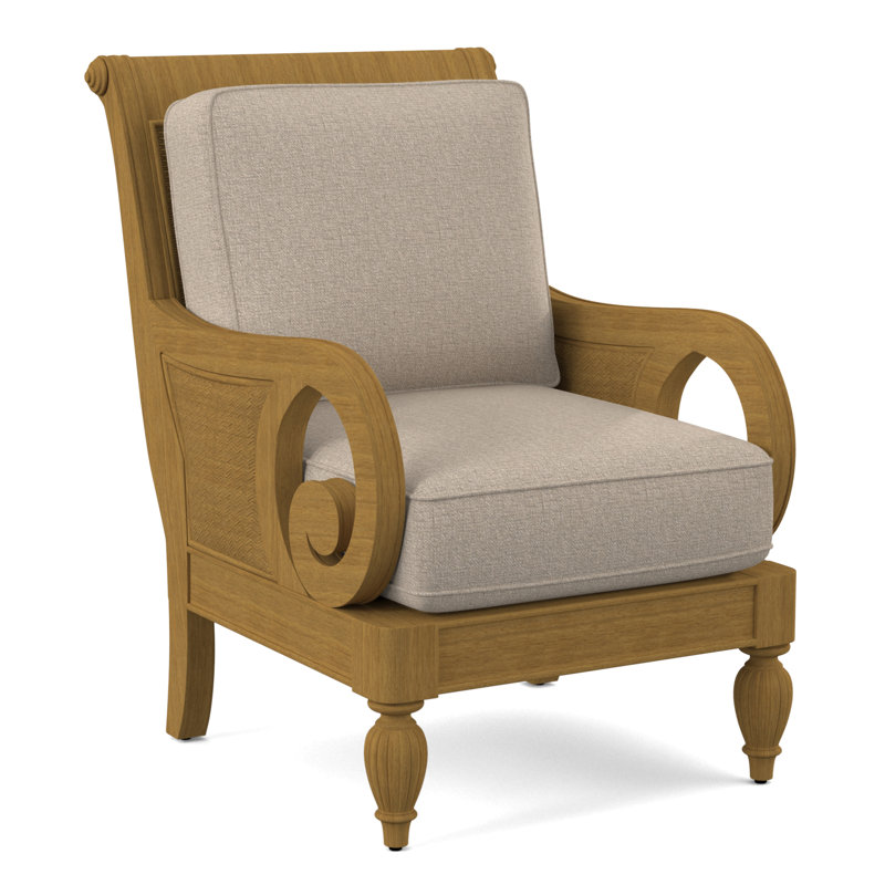 Grand View 71.12Cm Wide Armchair, Eggshell Crypton Performance; 0884-93, Sea Glass Finish