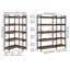 5 Tier Corner Bookshelf Tall Corner Bookcase with 4 Hooks L-Shaped Storage
