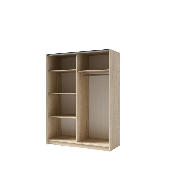 Laminate Wardrobe, 198.5cm H x 180.6cm W x 62cm D, Natural