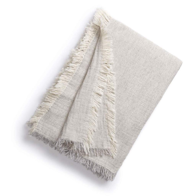 Hedwig Hand Woven Throw Blanket, Linen