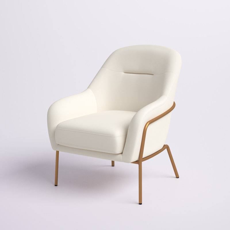 Fauteuil en velours de 26,25 po Margo, Cream Velvet