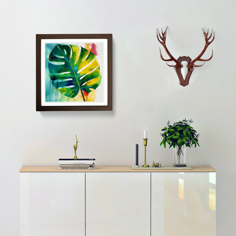 Tropical Leaf No.2 - Framed Print, Walnut