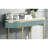 Glam Contemporary Teal 1Pc Sofa Table Top Living Room Side Table Open Bottom Shelve