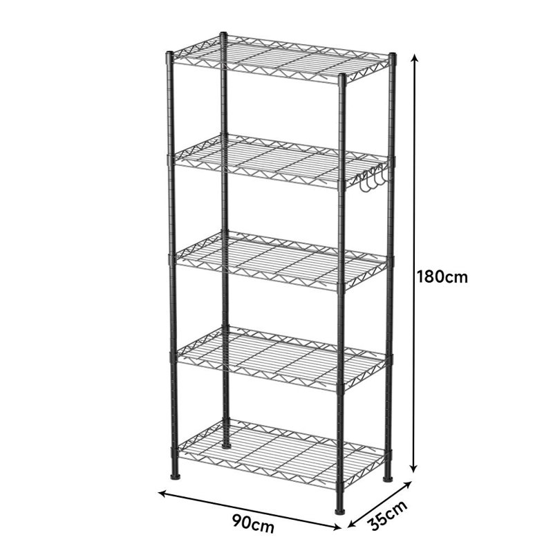 5 Tier Adjustable Layer Rack (Black)