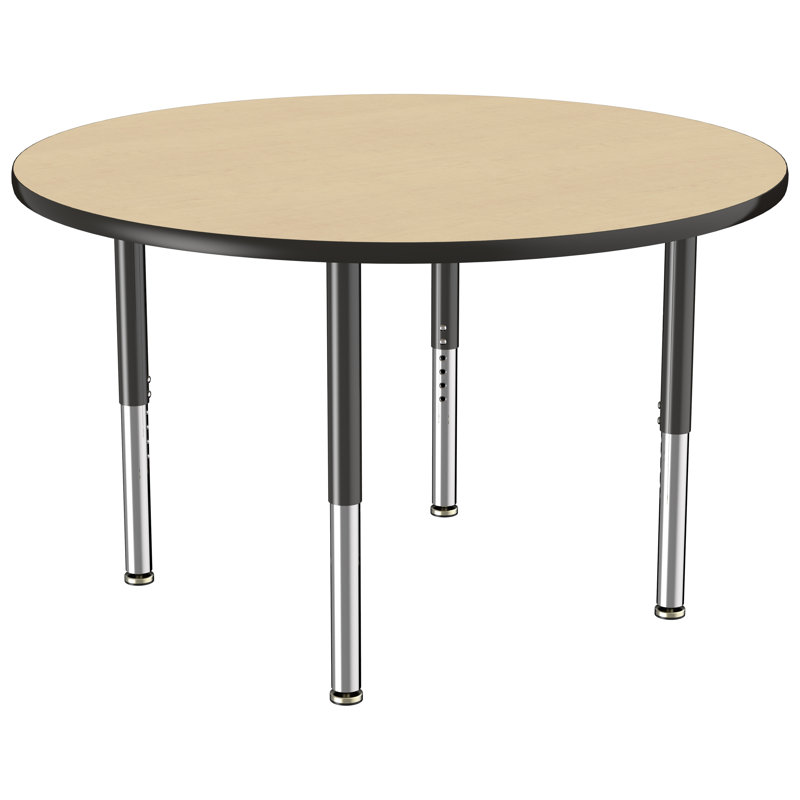Table ronde à hauteur réglable, 48", Érable / noir, Super