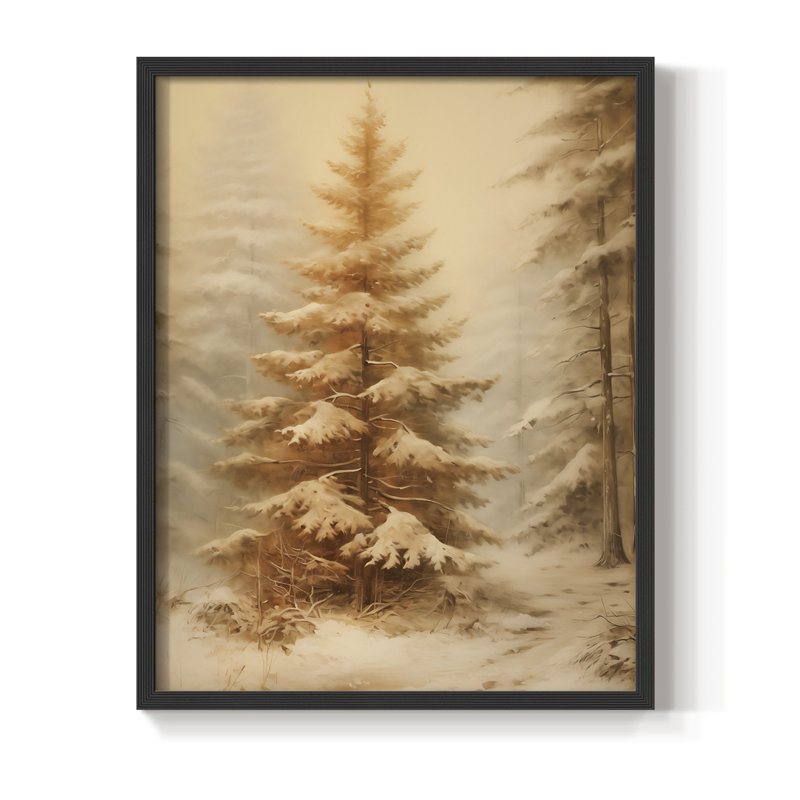 «Christmas Holiday Art», impression encadrée en bois massif, H 30 po x l 24 po, Noir, noir, noir, noir