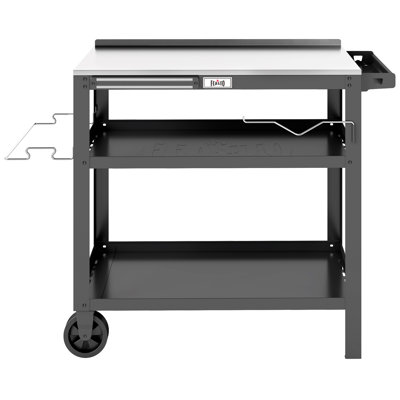 Feasto Bar Counter with Metal Frame and Steel Outer Material