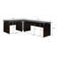 Bureau d'ordinateur de 83 po Niti, en forme de L, plateau à clavier coulissant, brun